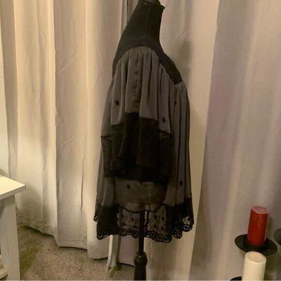 American Glamour by Badgley Mischa Sheer  Lace Top - Picture 4 of 13